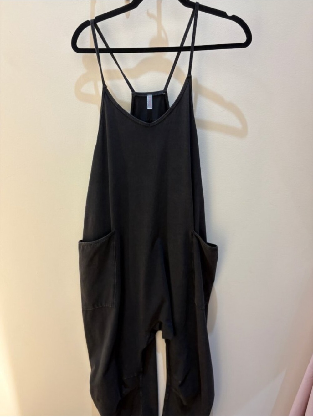 Free People Hot Shot Onesie Black Wash Slouchy Jumpsuit Romper